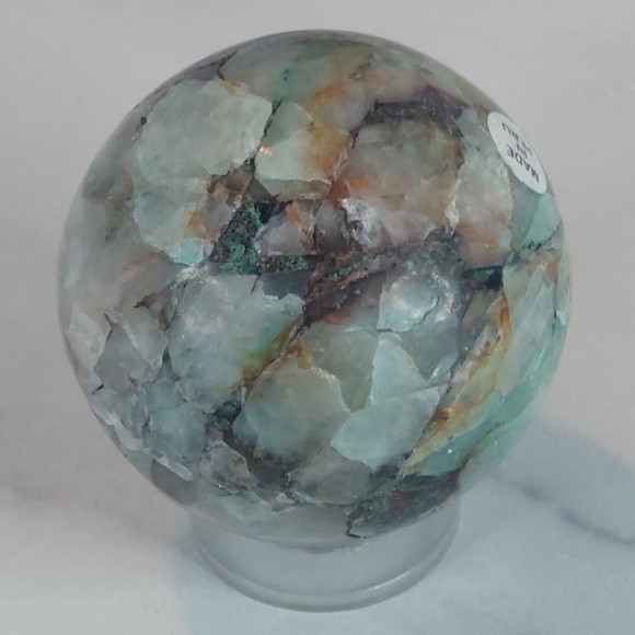 Chrysocolla Sphere | Soothing & Empowering | Emotional Balance & Communication - Picture 7 of 11